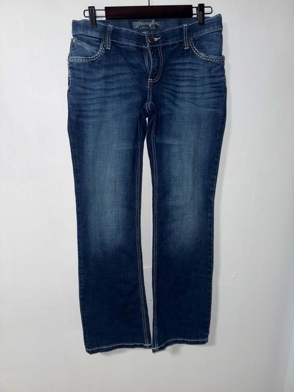 Wrangler Shiloh Bootcut Jeans Women's Size 5x 32 Blue Denim Embroidered